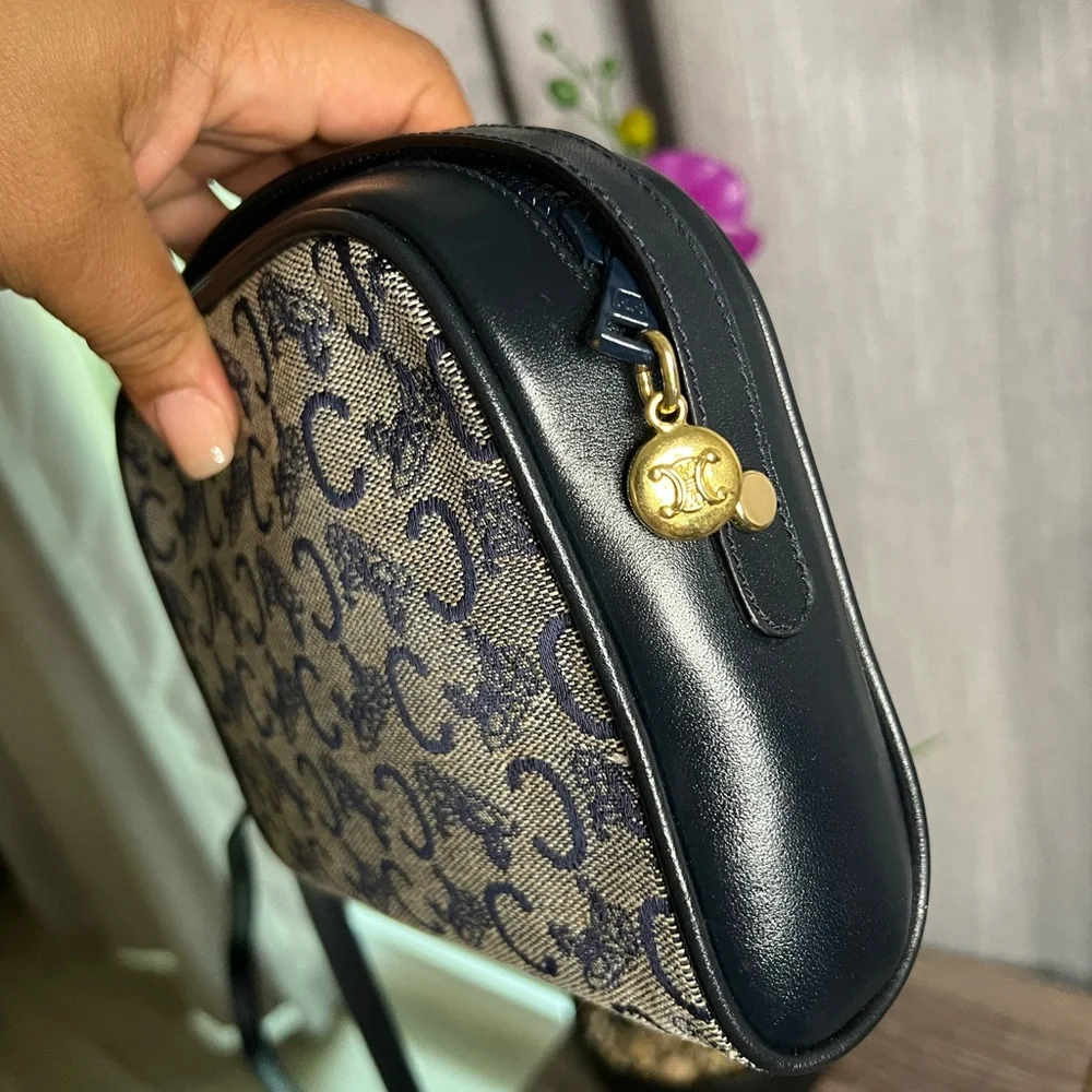 Celine Navy and White Mini Crossbody Bag - Picture 7 of 13
